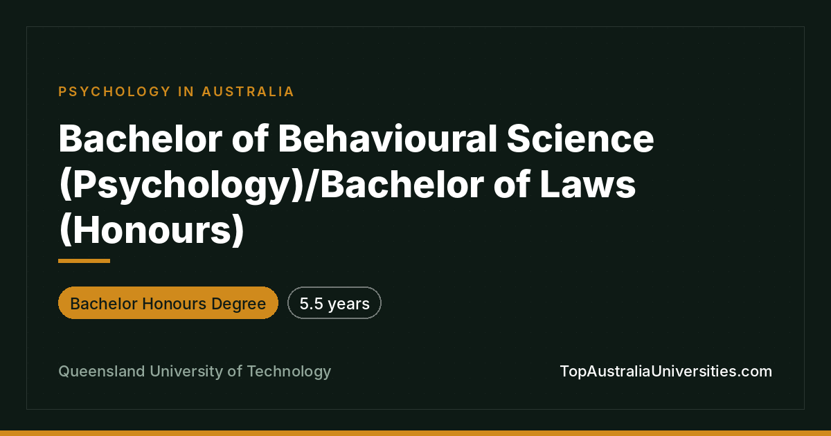 QUT Bachelor of Behavioural Science/Psychology & Laws (Honou