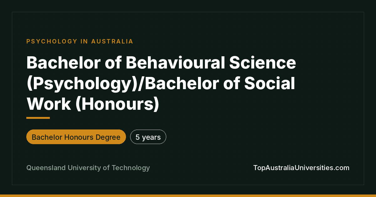 QUT Bachelor of Behavioural Science/Psychology & Social Work