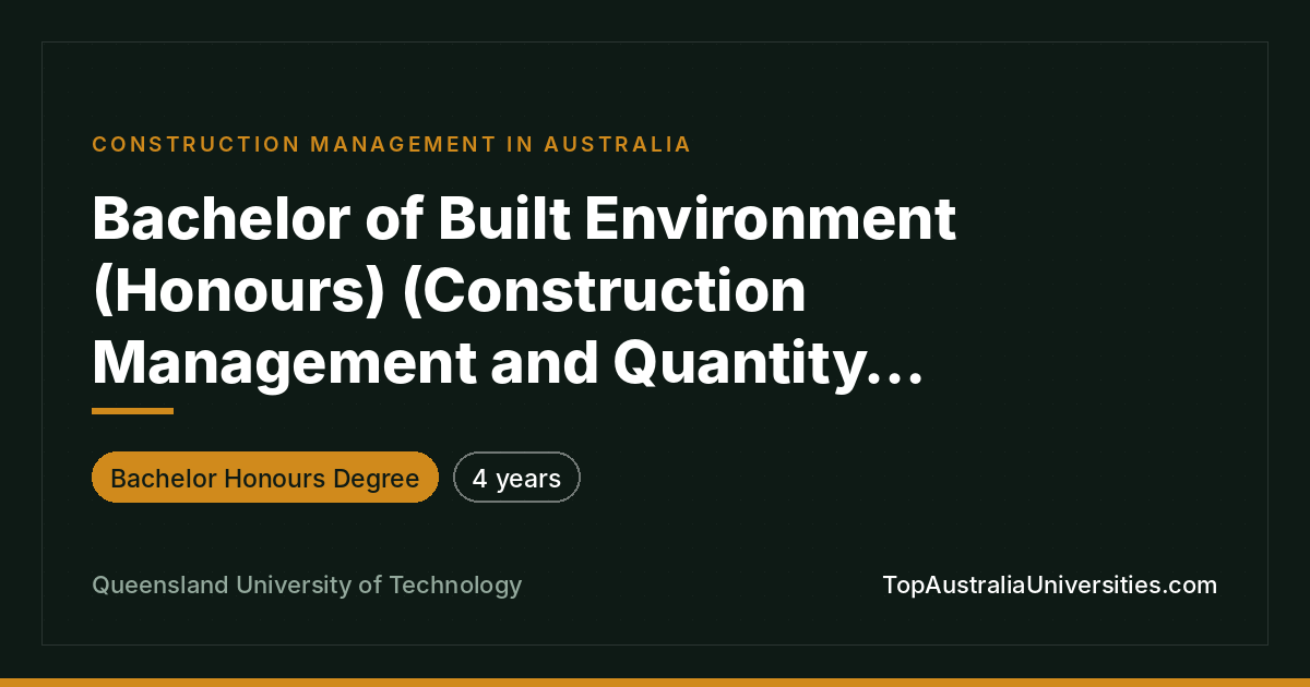 QUT Bachelor of Built Environment/Property Economics