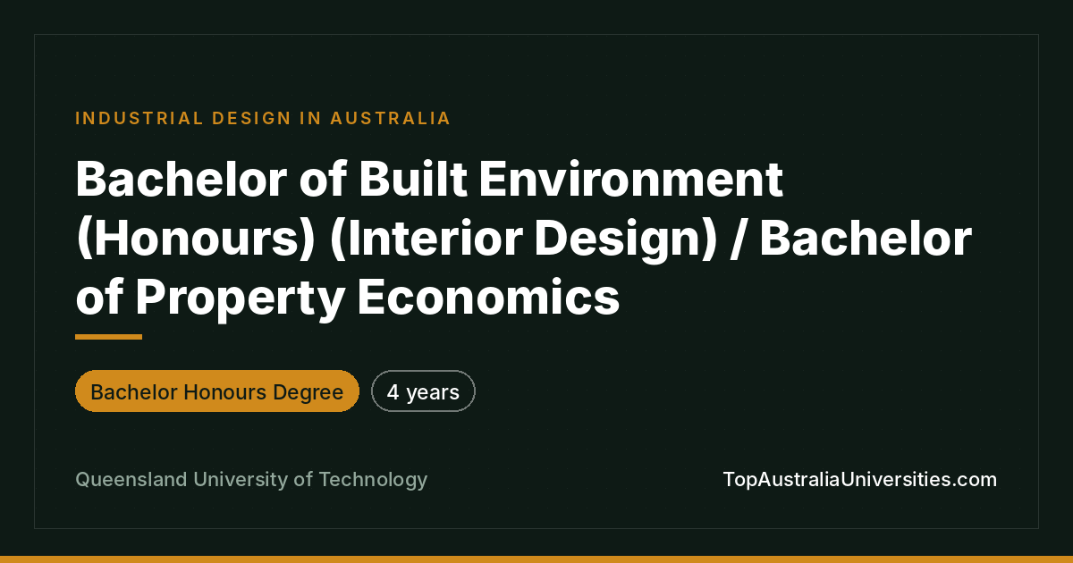 QUT Bachelor of Interior Design & Property Economics