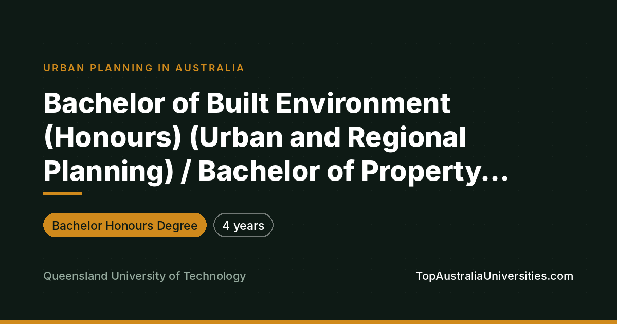 QUT Bachelor of Built Environment (Honours)/Property Economi