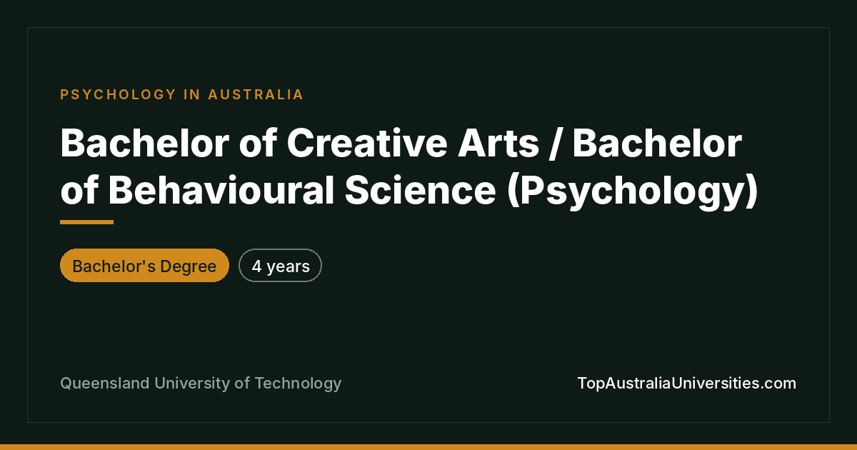 QUT Bachelor of Creative Arts/Behavioural Science (Psycholog