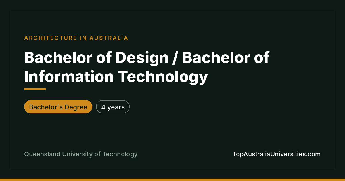 Bachelor of Design / IT – QUT Brisbane