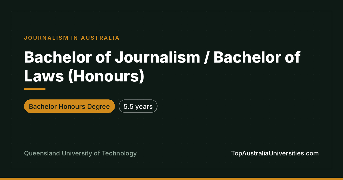 Bachelor of Journalism / Laws (Honours) at QUT
