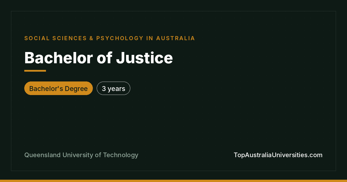 Bachelor of Justice at QUT, Brisbane