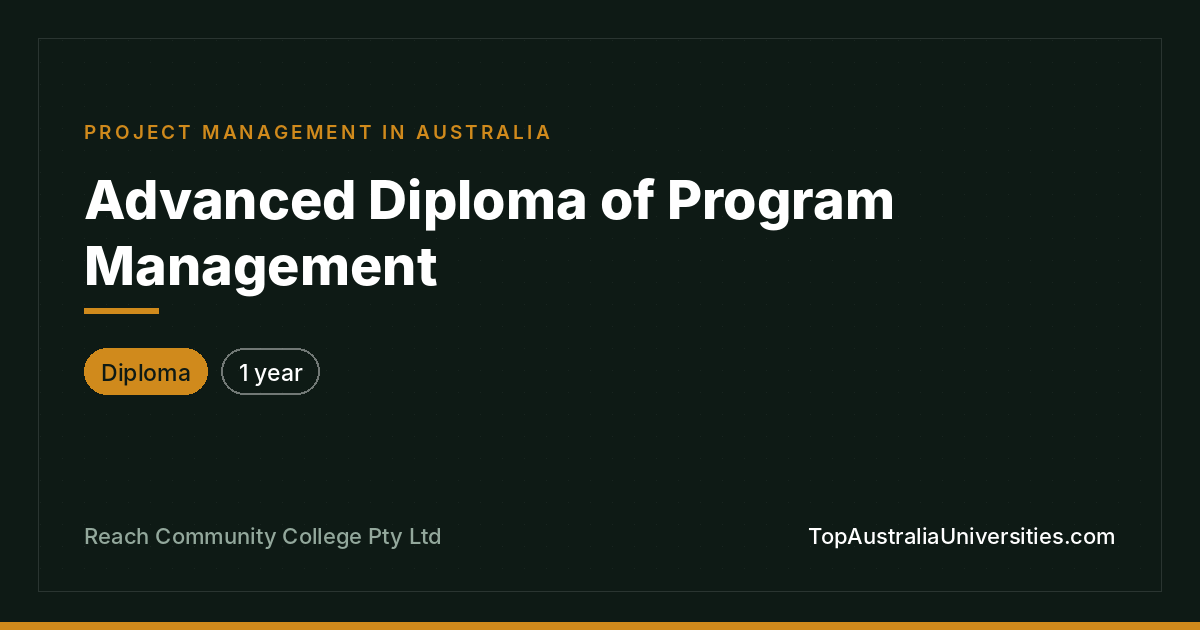 Advanced Diploma of Program Management