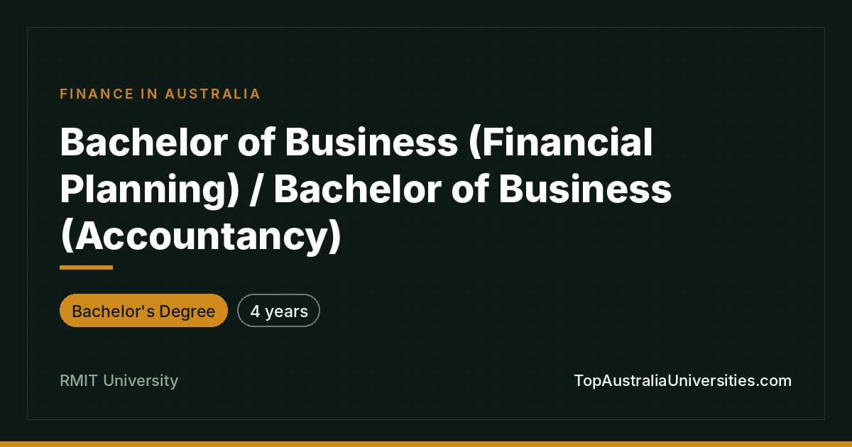 RMIT Bachelor of Financial Planning/Accountancy