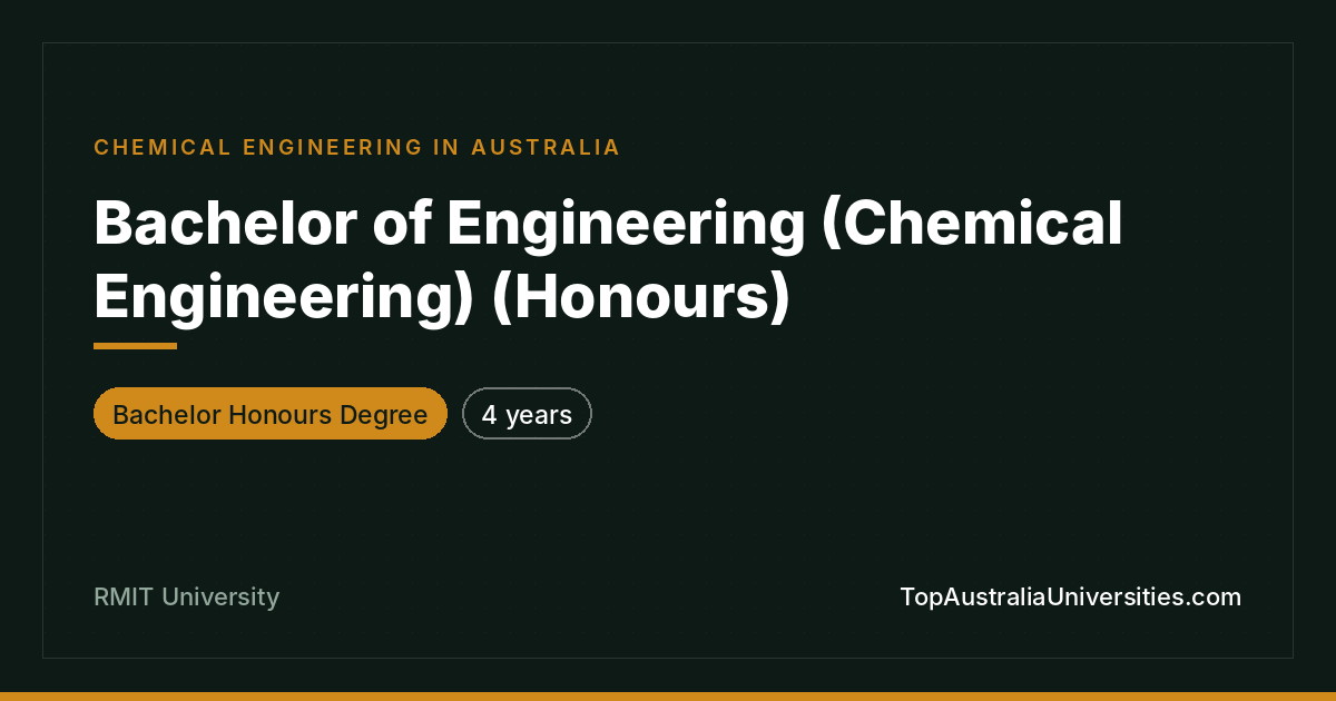 Bachelor of Engineering (Chemical) (Honours) at RMIT