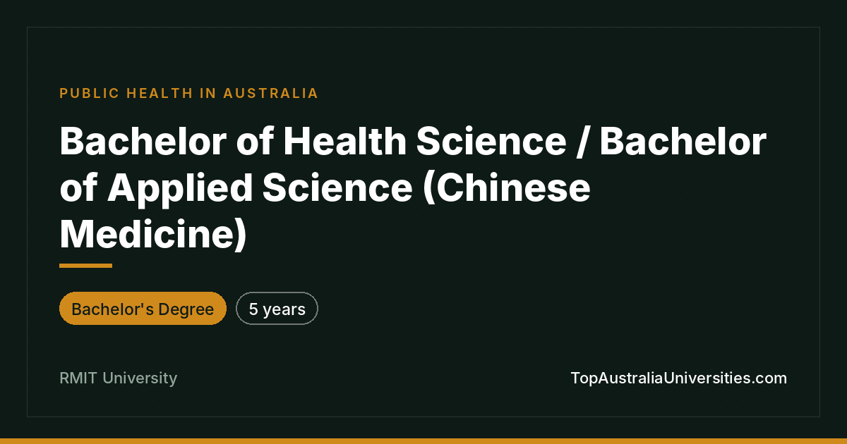Bachelor of Health Science/Applied Science (Chinese Medicine