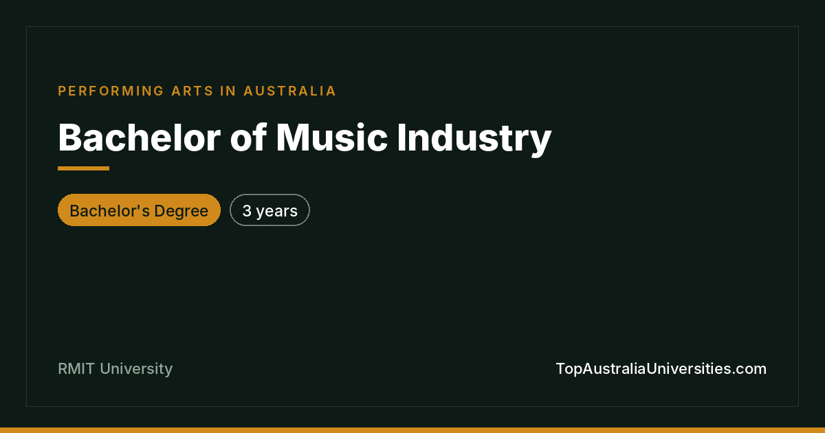 Bachelor of Music Industry at RMIT University, Melbourne