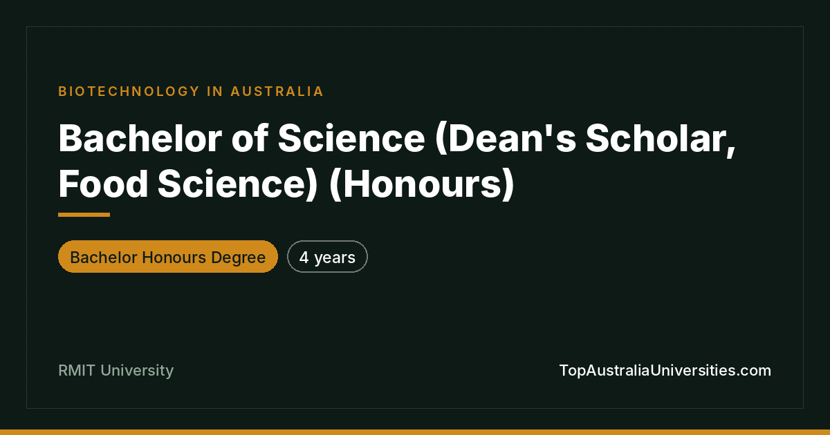 Bachelor of Science (Honours) Food Science | RMIT Melbourne