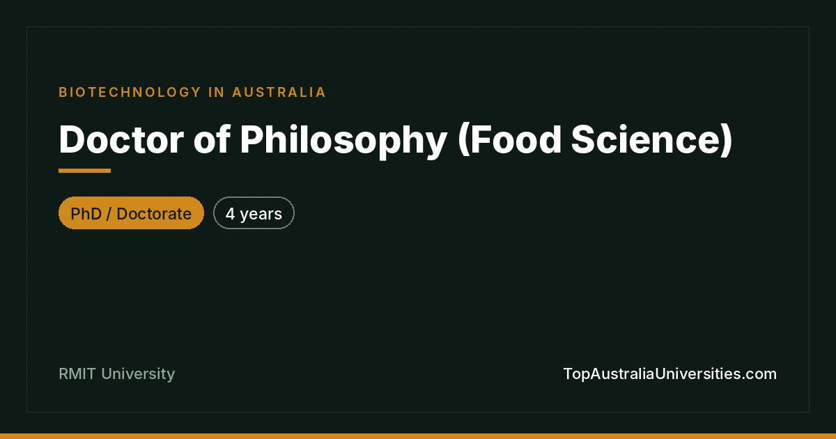 PhD in Food Science at RMIT University