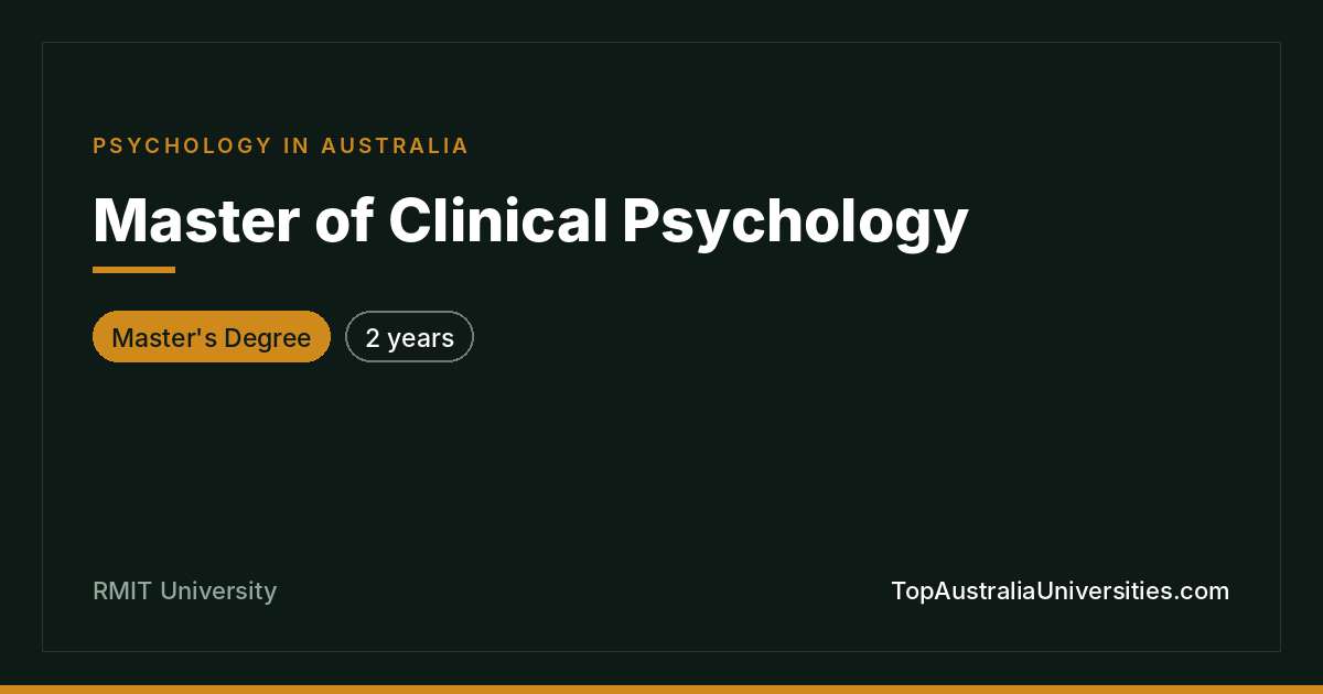 Master of Clinical Psychology at RMIT University