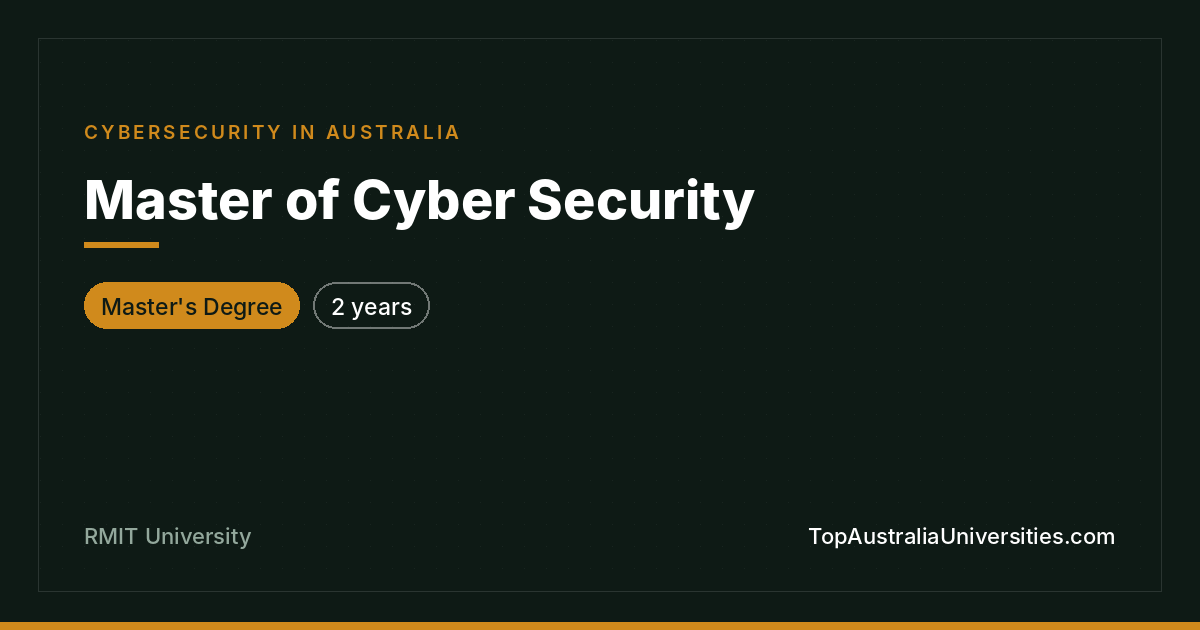 Master of Cyber Security at RMIT University
