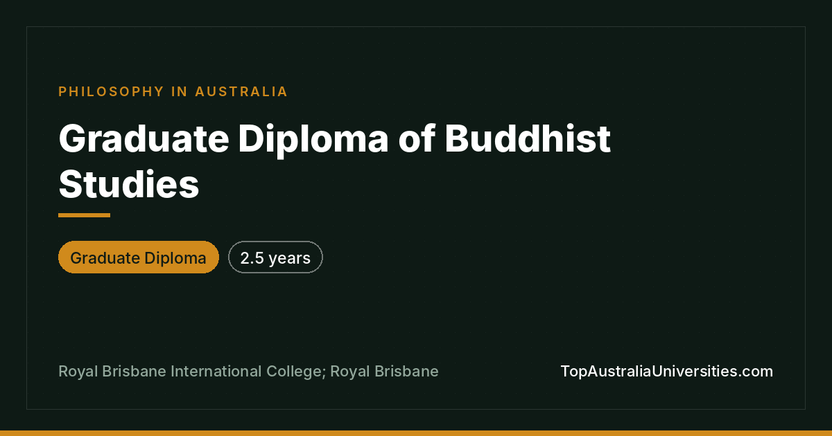 Graduate Diploma of Buddhist Studies