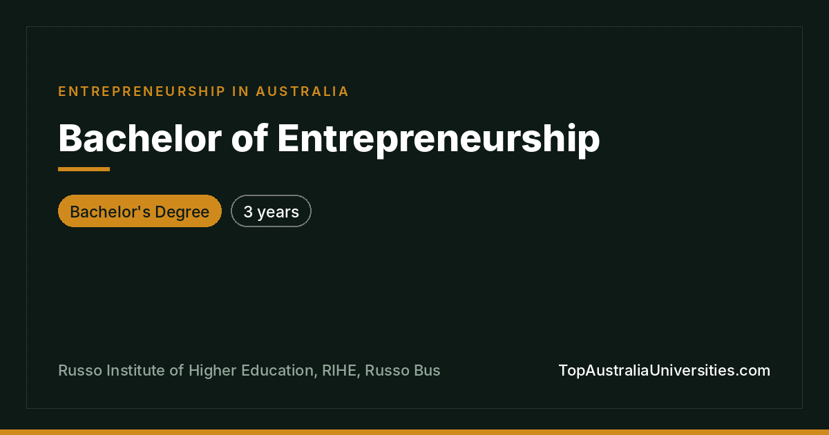 Bachelor of Entrepreneurship at RIHE