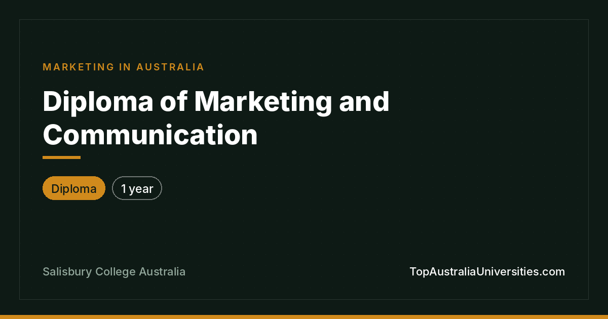 Diploma of Marketing and Communication