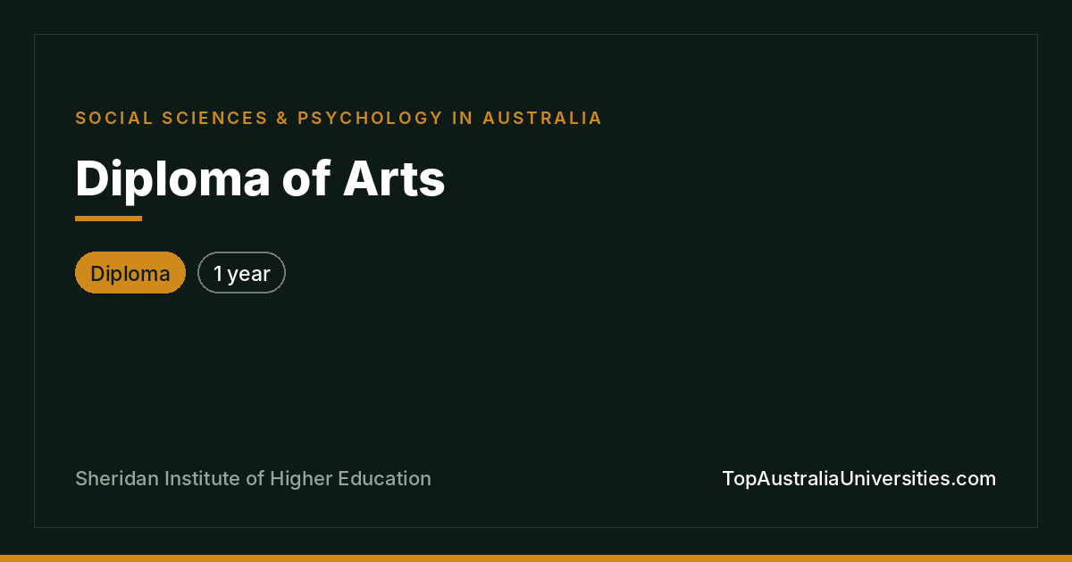 Diploma of Arts at Sheridan Institute