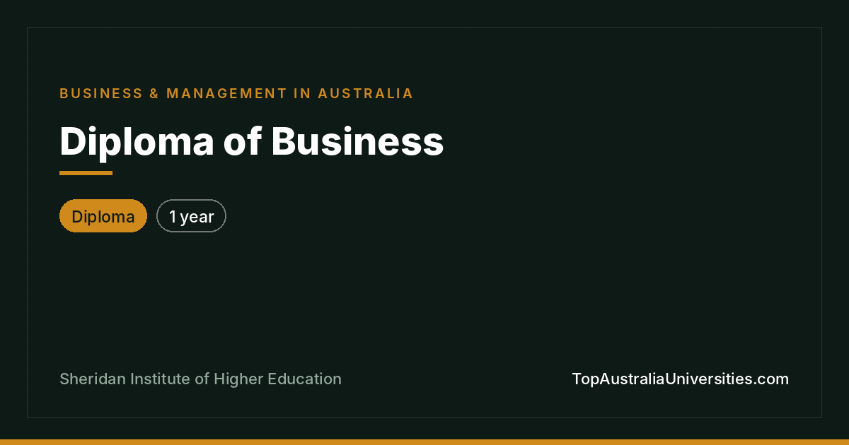Diploma of Business at Sheridan Institute
