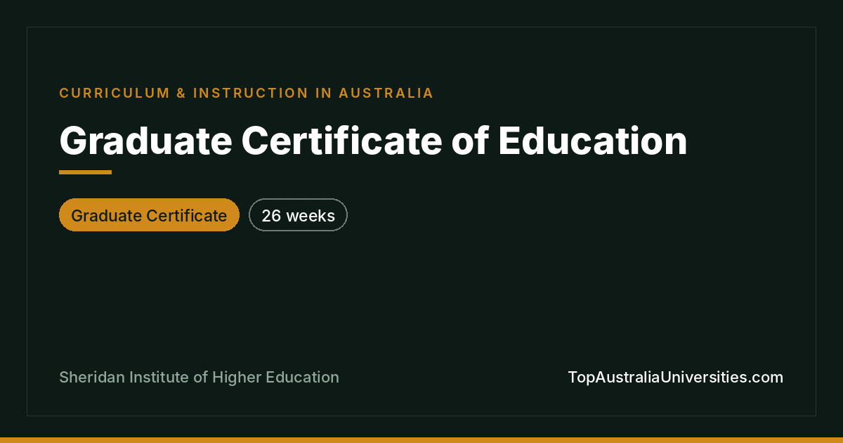 Graduate Certificate of Education at Sheridan