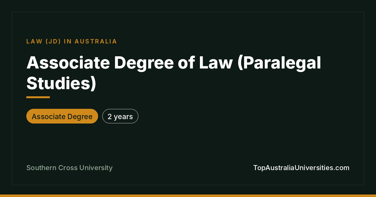 Associate Degree of Law (Paralegal Studies) at SCU