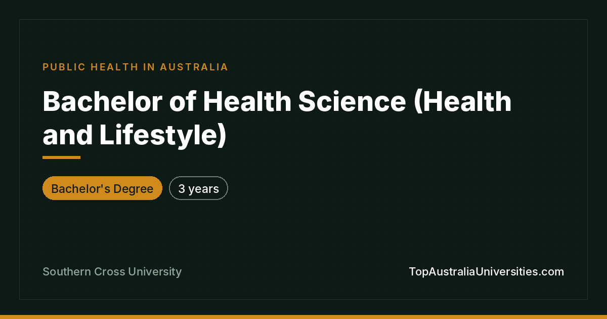 Bachelor of Health Science (Health and Lifestyle)