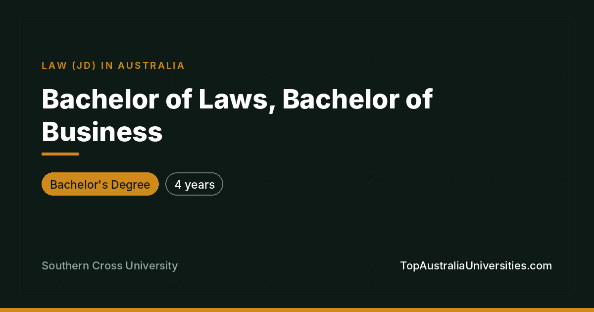 Bachelor of Laws, Bachelor of Business at SCU