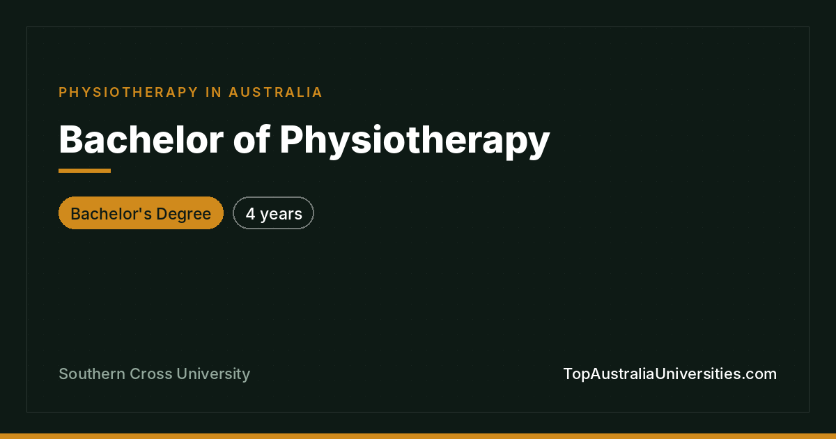 Bachelor of Physiotherapy at Southern Cross University