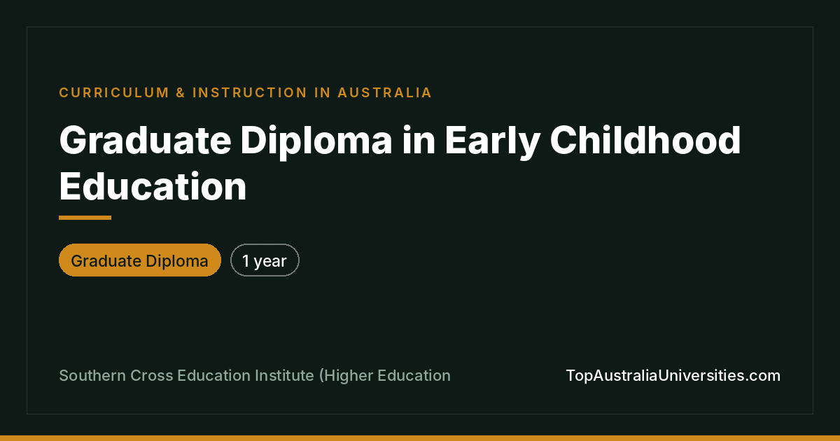 Graduate Diploma in Early Childhood Education