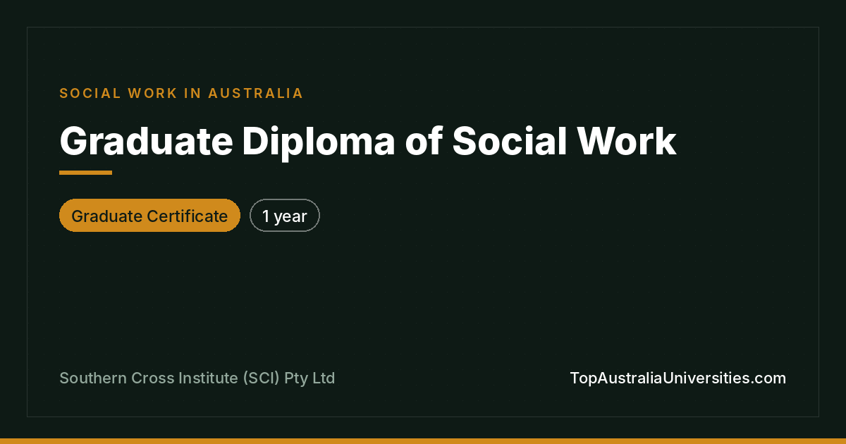 Graduate Diploma of Social Work at SCI