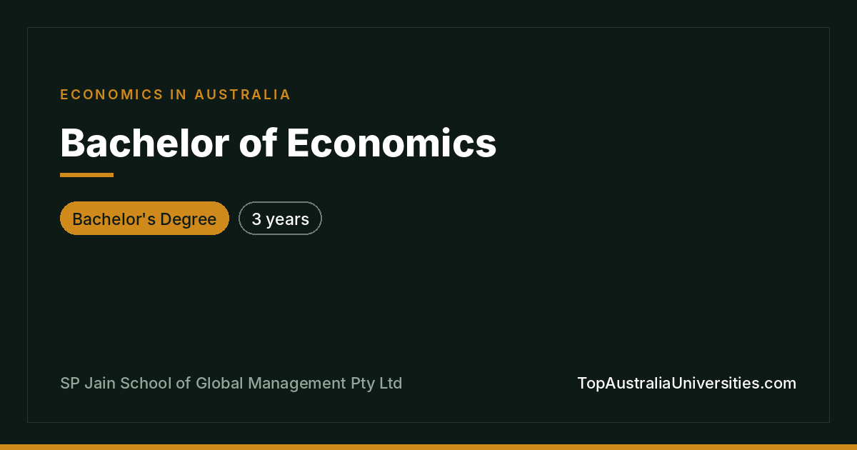 Bachelor of Economics at SP Jain: 3-Year Degree