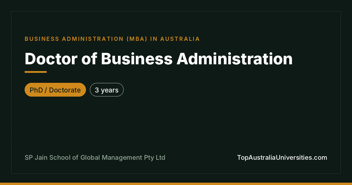Doctor of Business Administration at SP Jain