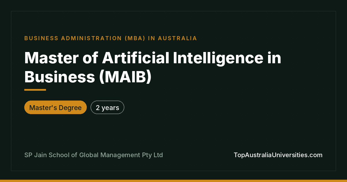 Master of AI in Business | SP Jain | CRICOS 105431D
