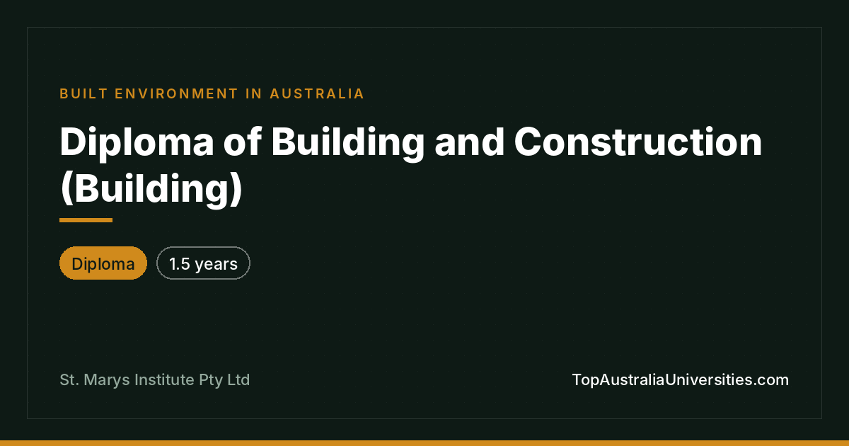 Diploma of Building and Construction (Building)