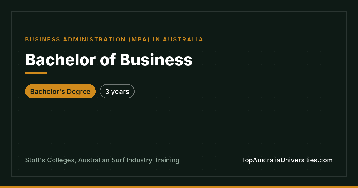 Bachelor of Business at Stott's Colleges, Melbourne