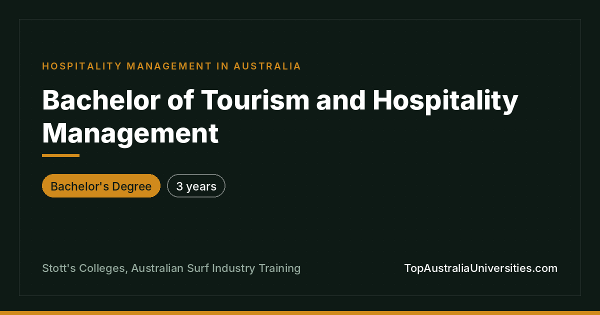 Bachelor of Tourism and Hospitality Management – Stott's Col