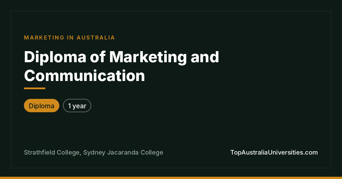 Diploma of Marketing and Communication in Sydney