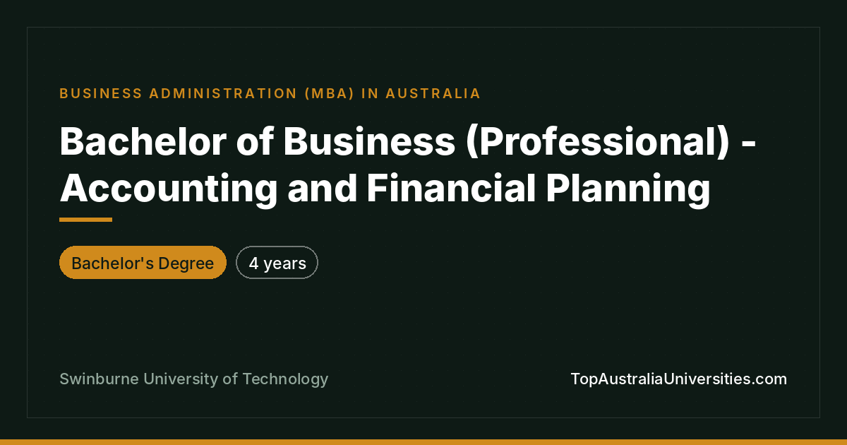 Bachelor of Business (Professional) - Accounting and Financi
