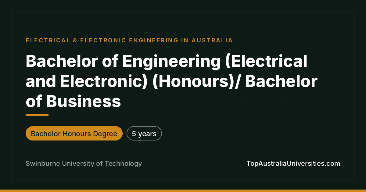 Swinburne Bachelor of Engineering (Hons)/Business