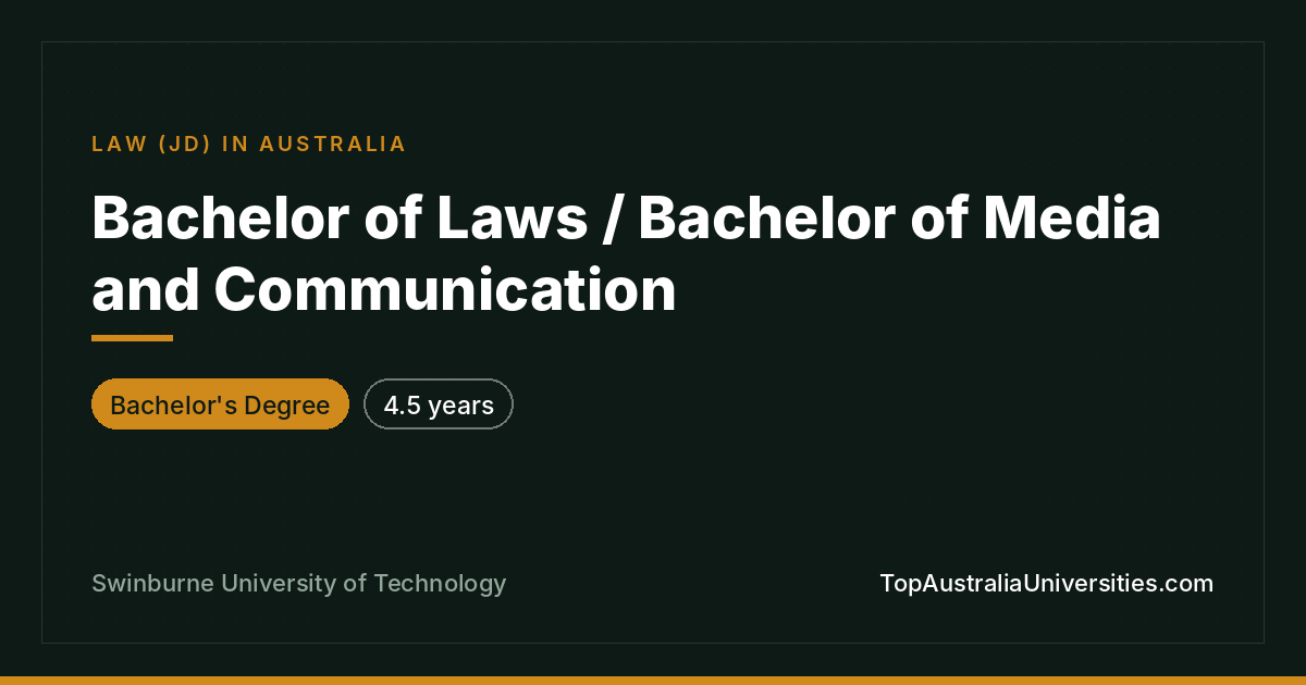 Bachelor of Laws / Media and Communication | Swinburne