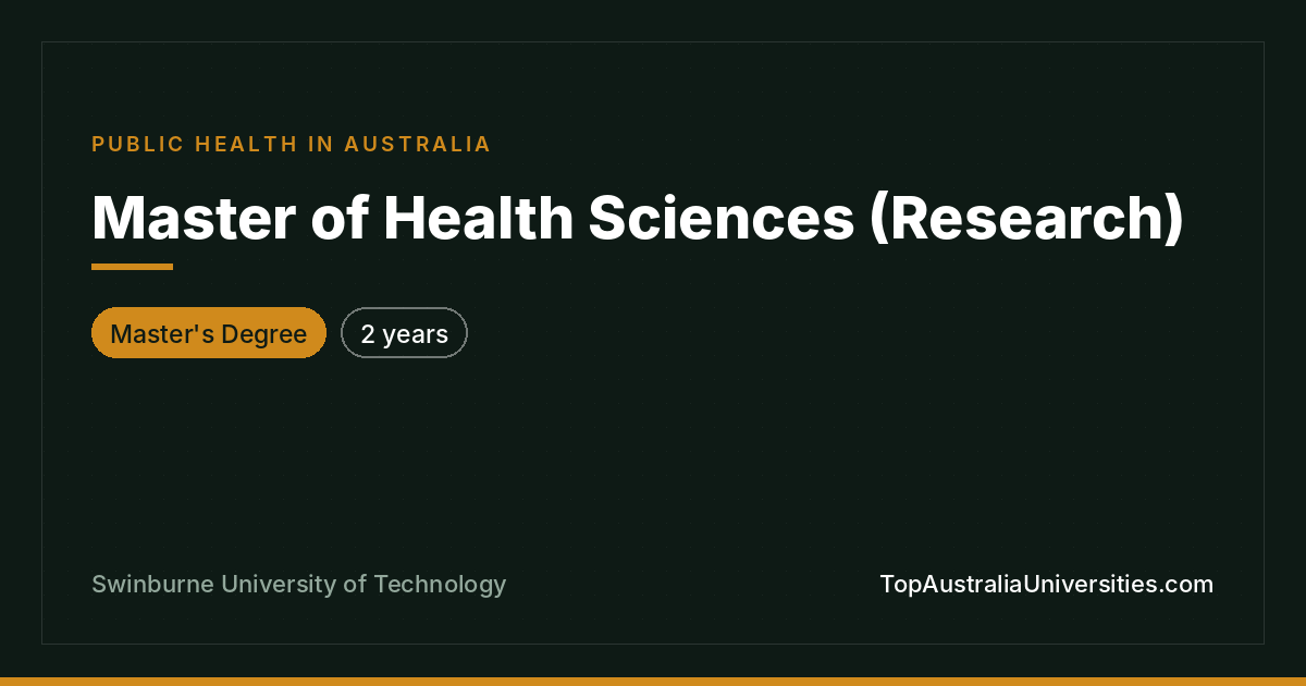 Master of Health Sciences (Research) at Swinburne