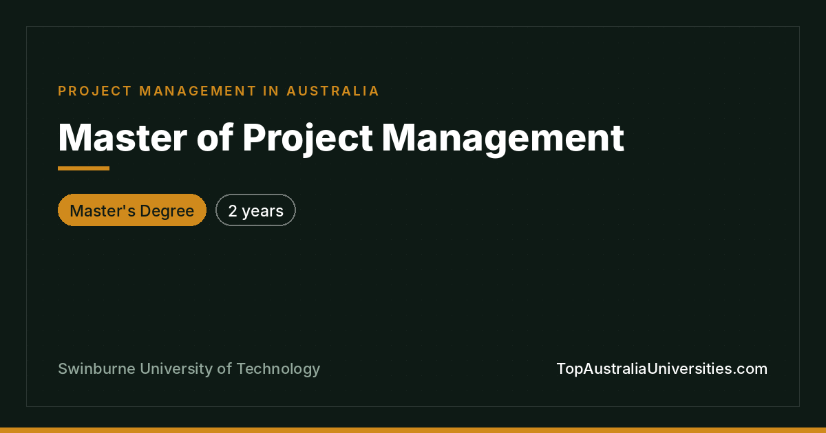 Master of Project Management | Swinburne University