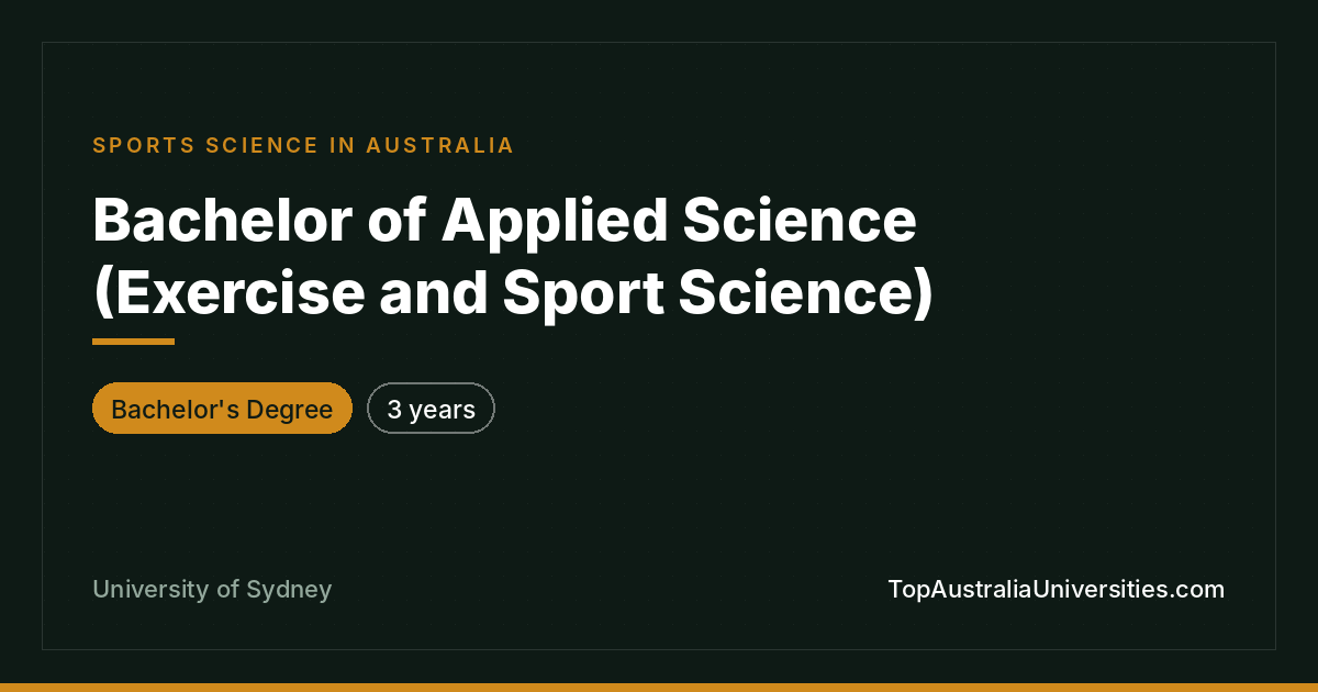 Bachelor of Applied Science (Exercise and Sport Science)