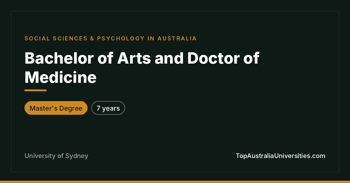 Bachelor of Arts and Doctor of Medicine | University of Sydn