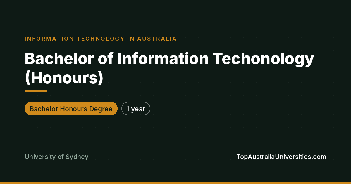 Bachelor of Information Technology (Honours)
