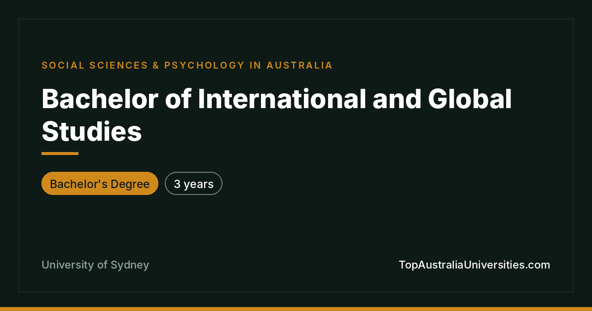 Bachelor of International and Global Studies