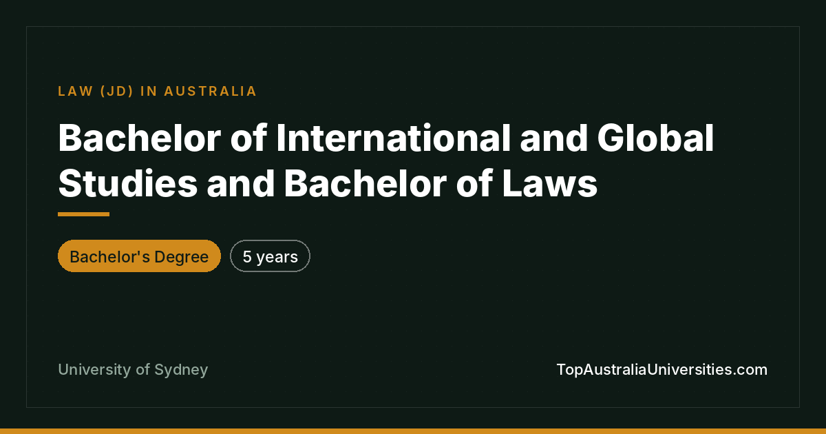 Bachelor of International Studies & Bachelor of Laws