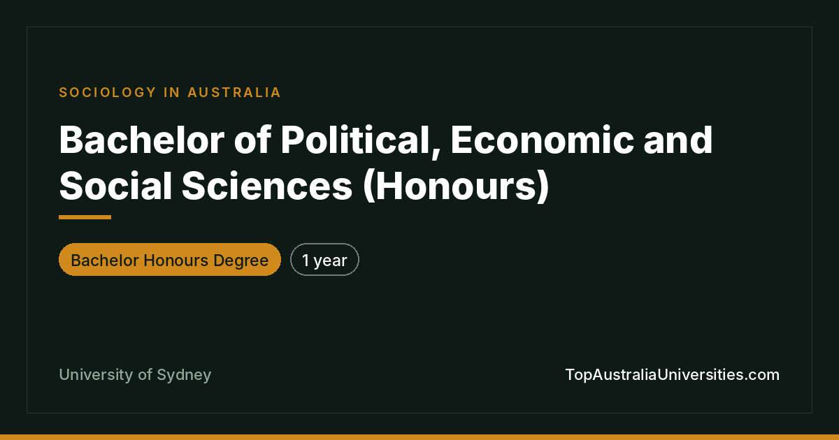 Bachelor of Political, Economic and Social Sciences (Honours