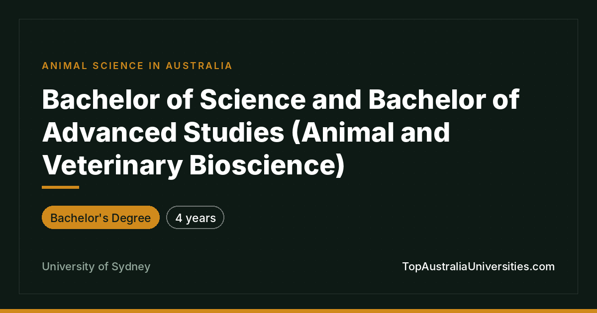 Bachelor of Science in Animal & Veterinary Bioscience