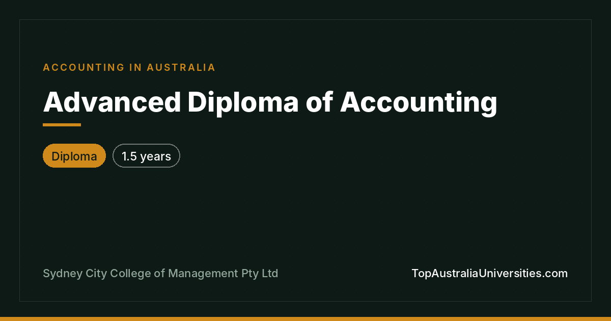 Advanced Diploma of Accounting at Sydney City College
